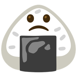 Rice ball and Slightly frowning face