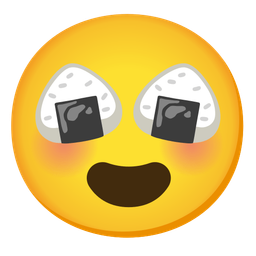Rice ball and Smiling face with heart-eyes