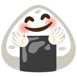 Rice ball and Smiling face with open hands