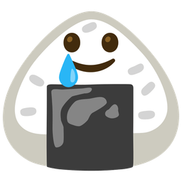 Rice ball and Smiling face with tear