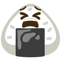 Rice ball and Tired face