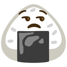 Rice ball and Unamused face