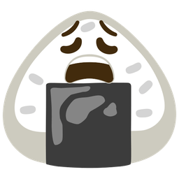 Rice ball and Weary face