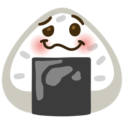 Rice ball and Woozy face