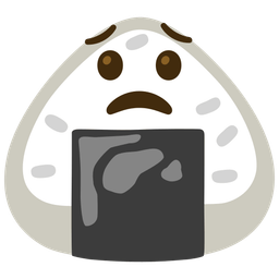 Rice ball and Worried face