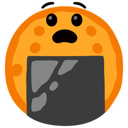 Rice cracker and Anguished face