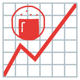 Rice cracker and Chart increasing