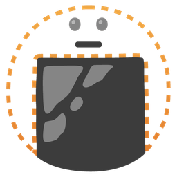 Rice cracker and Dotted line face