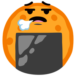 Rice cracker and Face exhaling