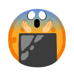 Rice cracker and Face screaming in fear