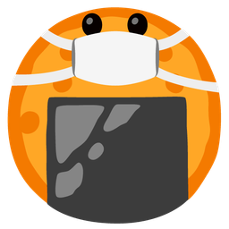 Rice cracker and Face with medical mask