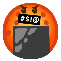 Rice cracker and Face with symbols on mouth