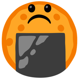 Rice cracker and Frowning face