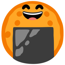 Rice cracker and Grinning face with smiling eyes