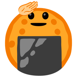 Rice cracker and Saluting face