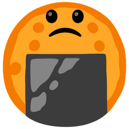 Rice cracker and Slightly frowning face