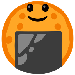 Rice cracker and Slightly smiling face