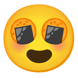 Rice cracker and Smiling face with heart-eyes