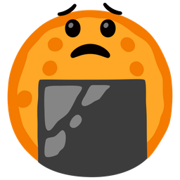 Rice cracker and Worried face