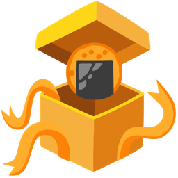 Rice cracker and Wrapped gift