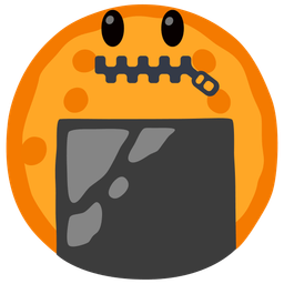 Rice cracker and Zipper-mouth face