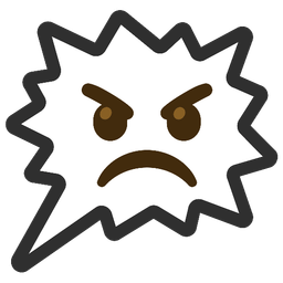 right anger bubble and angry face