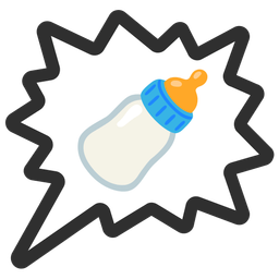 right anger bubble and baby bottle