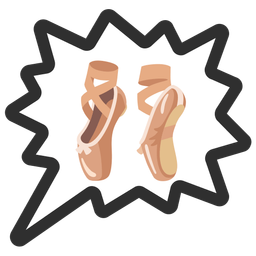 right anger bubble and ballet shoes