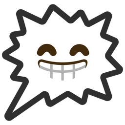 Right anger bubble and Beaming face with smiling eyes