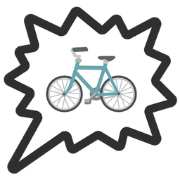 right anger bubble and bicycle