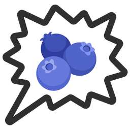 right anger bubble and blueberries