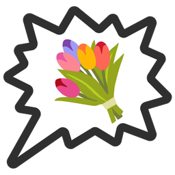 right anger bubble and bouquet