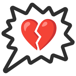 right anger bubble and broken heart