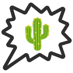 right anger bubble and cactus