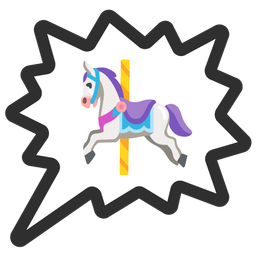 right anger bubble and carousel horse