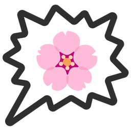 right anger bubble and cherry blossom