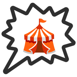 right anger bubble and circus tent