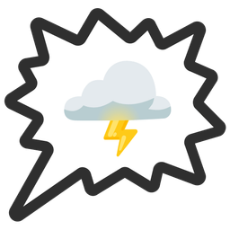 right anger bubble and cloud with lightning