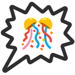 right anger bubble and confetti ball