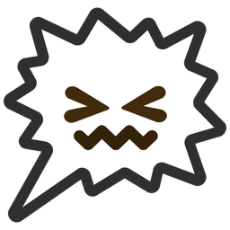 right anger bubble and confounded face