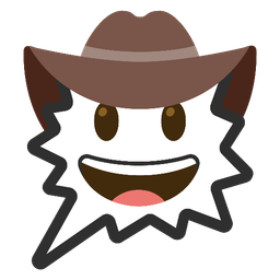 right anger bubble and cowboy hat face