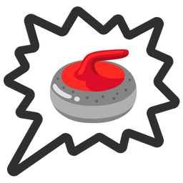 right anger bubble and curling stone