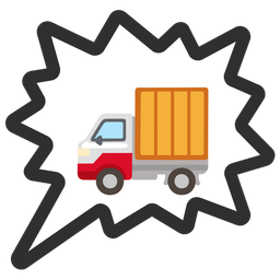 right anger bubble and delivery truck