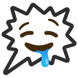 right anger bubble and drooling face