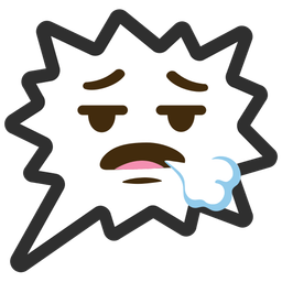 right anger bubble and face exhaling