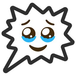 right anger bubble and face holding back tears