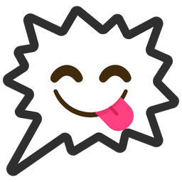 Right anger bubble and Face savoring food