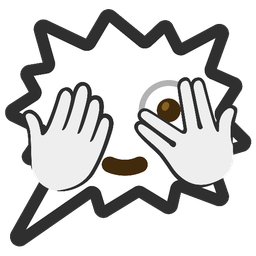 right anger bubble and face with peeking eye