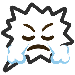 right anger bubble and face with steam from nose