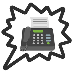 right anger bubble and fax machine